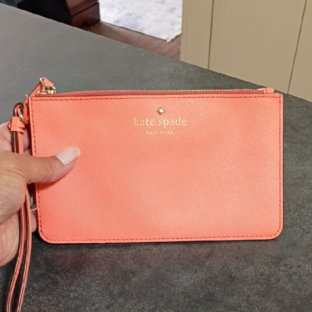 kate spade Coral Saffiano Wristlet Clutch
